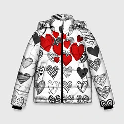 Куртка зимняя для мальчика Сердца, цвет: 3D-красный