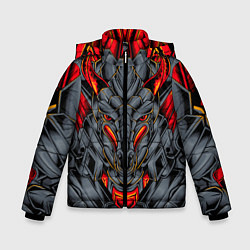 Куртка зимняя для мальчика Механический дракон, цвет: 3D-черный
