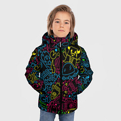 Куртка зимняя для мальчика КОСМИЧЕСКИЙ НЕОН, цвет: 3D-светло-серый — фото 2