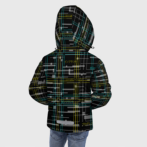 Зимняя куртка для мальчика Cyberpunk Tartan / 3D-Черный – фото 4