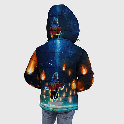 Зимняя куртка для мальчика Ренгоку Кёджуро Клинок демонов / 3D-Красный – фото 4