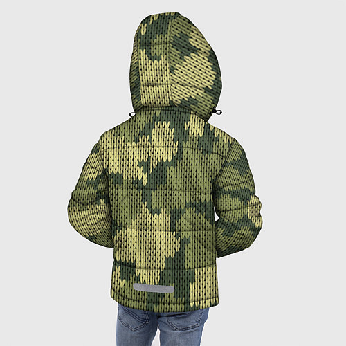 Зимняя куртка для мальчика Вязаный принт милитари / 3D-Черный – фото 4