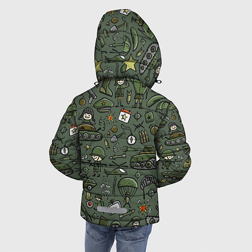 Зимняя куртка для мальчика Военные атрибуты / 3D-Черный – фото 4