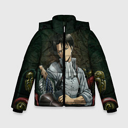 Куртка зимняя для мальчика Леви Аккерман, цвет: 3D-черный