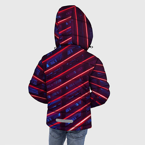 Зимняя куртка для мальчика Неоновые полосы / 3D-Черный – фото 4