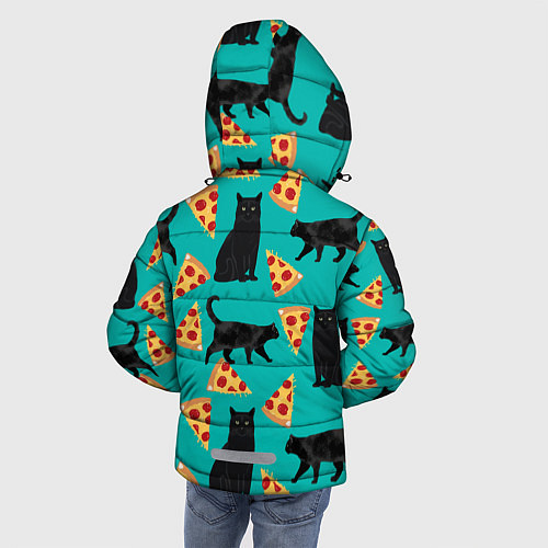 Зимняя куртка для мальчика Котики и Пиццы / 3D-Черный – фото 4