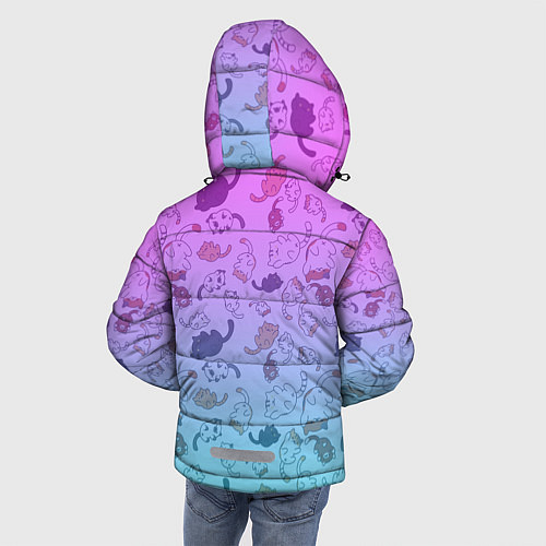 Зимняя куртка для мальчика Котики в полете / 3D-Черный – фото 4