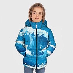 Куртка зимняя для мальчика Волны, цвет: 3D-светло-серый — фото 2