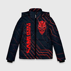 Куртка зимняя для мальчика CYBERPUNK 2077 samurai, цвет: 3D-красный