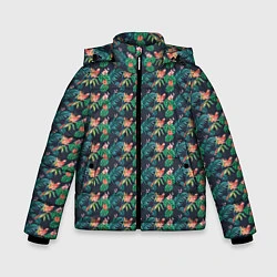 Куртка зимняя для мальчика Прекрасный Ара, цвет: 3D-черный