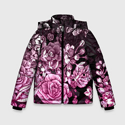 Куртка зимняя для мальчика РОЗЫ ROSES БАБОЧКИ, цвет: 3D-черный