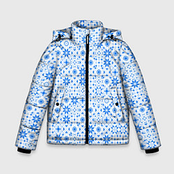 Куртка зимняя для мальчика Орнамент снежинки, цвет: 3D-черный