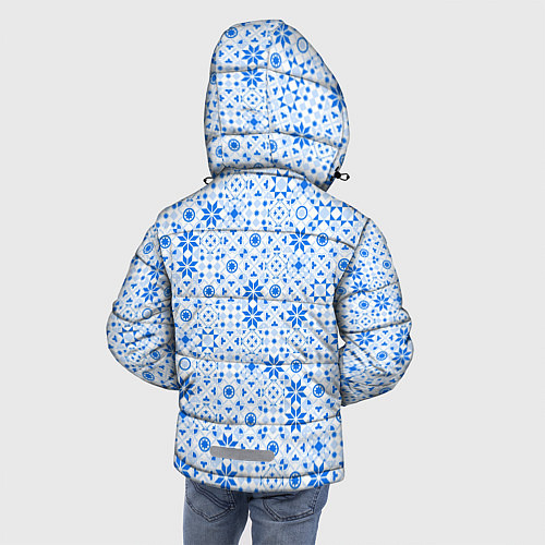 Зимняя куртка для мальчика Орнамент снежинки / 3D-Черный – фото 4