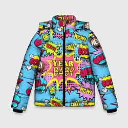 Куртка зимняя для мальчика Year baby Pop art print, цвет: 3D-черный