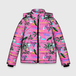 Куртка зимняя для мальчика Vaporwave art, цвет: 3D-красный