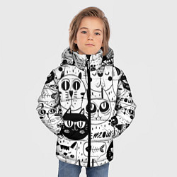Куртка зимняя для мальчика Кошки, цвет: 3D-черный — фото 2