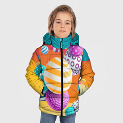 Куртка зимняя для мальчика Мячики, цвет: 3D-красный — фото 2