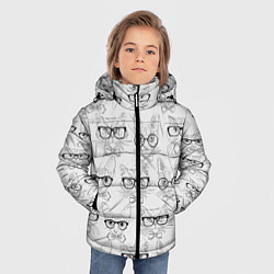 Куртка зимняя для мальчика Кошки в очках, цвет: 3D-черный — фото 2