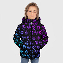 Куртка зимняя для мальчика GENSHIN IMPACT NEON, цвет: 3D-светло-серый — фото 2
