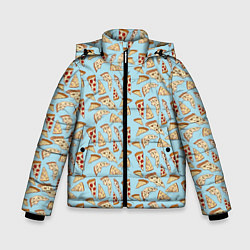 Куртка зимняя для мальчика Кусочки Пиццы, цвет: 3D-светло-серый