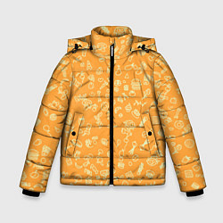 Куртка зимняя для мальчика Оранжевая еда, цвет: 3D-красный