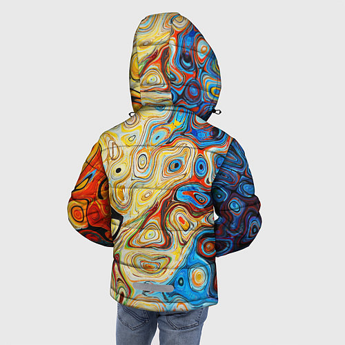 Зимняя куртка для мальчика Цветные абстрактные пятна / 3D-Черный – фото 4