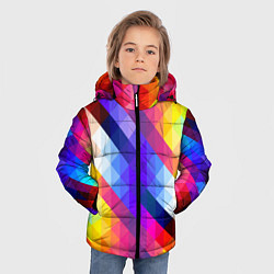 Куртка зимняя для мальчика Пиксельная радуга, цвет: 3D-черный — фото 2