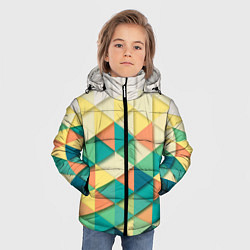 Куртка зимняя для мальчика Ромбики, цвет: 3D-черный — фото 2