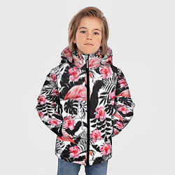 Куртка зимняя для мальчика Фламинго и попугаи, цвет: 3D-черный — фото 2