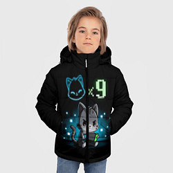 Куртка зимняя для мальчика У меня 9 жизней, цвет: 3D-черный — фото 2