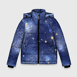 Куртка зимняя для мальчика Небо в стиле Стимпанк, цвет: 3D-черный