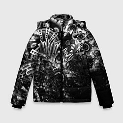 Куртка зимняя для мальчика Floral Pattern, цвет: 3D-черный