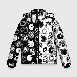 Куртка зимняя для мальчика ЭМБЛЕМЫ МАГИЧЕСКАЯ БИТВА JK, цвет: 3D-черный