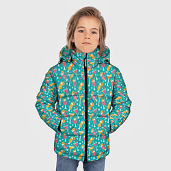 Куртка зимняя для мальчика Летняя текстура, цвет: 3D-черный — фото 2