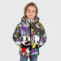 Куртка зимняя для мальчика Cuphead главные герои, цвет: 3D-черный — фото 2