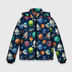 Зимняя куртка для мальчика Мультяшные планеты