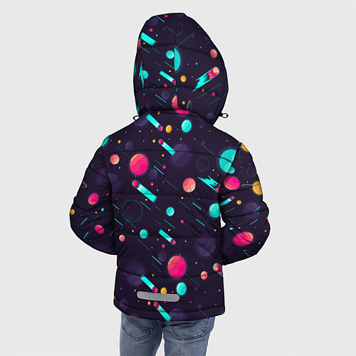 Зимняя куртка для мальчика Космические движения комет / 3D-Черный – фото 4