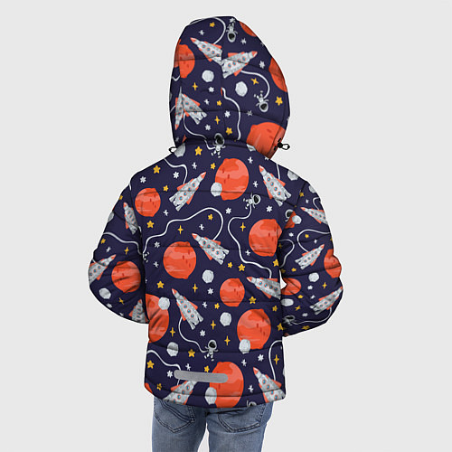 Зимняя куртка для мальчика Корабли, планеты и спутники / 3D-Черный – фото 4