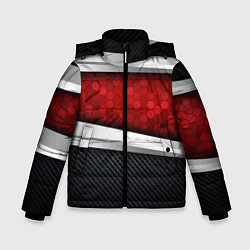 Зимняя куртка для мальчика 3D Красные соты металлические