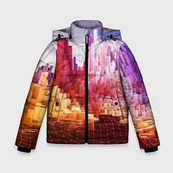 Куртка зимняя для мальчика Симуляция города, цвет: 3D-черный