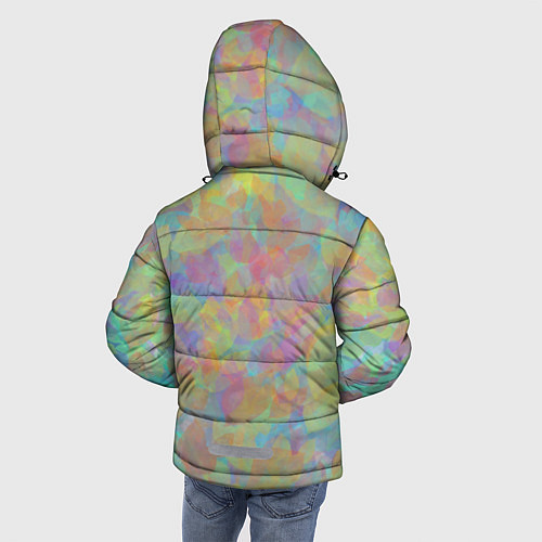 Зимняя куртка для мальчика Цветные лепестки / 3D-Черный – фото 4