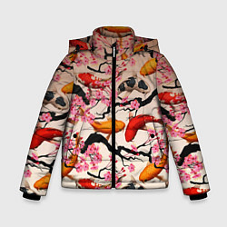 Куртка зимняя для мальчика Рыбы, цвет: 3D-черный
