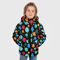 Куртка зимняя для мальчика Брызги красок, цвет: 3D-черный — фото 2