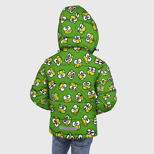 Зимняя куртка для мальчика Смайлы Лягушки / 3D-Черный – фото 4