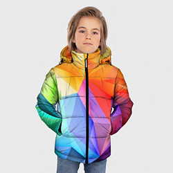 Куртка зимняя для мальчика Радужная геометрия, цвет: 3D-черный — фото 2