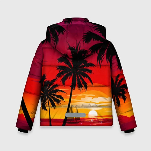 Зимняя куртка для мальчика Гавайский закат / 3D-Светло-серый – фото 2