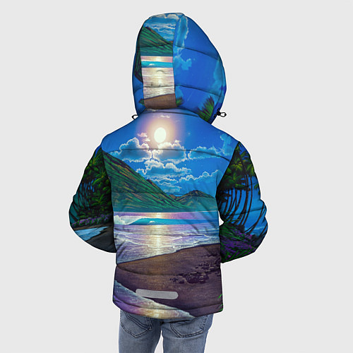 Зимняя куртка для мальчика Гавайский пейзаж / 3D-Черный – фото 4