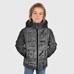 Куртка зимняя для мальчика Египетские Иероглифы 3D, цвет: 3D-черный — фото 2