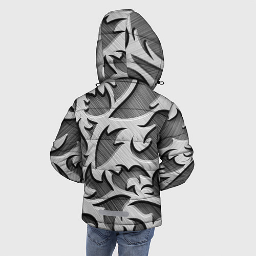 Зимняя куртка для мальчика Монохромный узор / 3D-Черный – фото 4