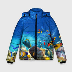 Куртка зимняя для мальчика Морской мир, цвет: 3D-светло-серый